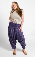 Surya Australia Ethical Cotton Low Crotch Pants - Striped Purple