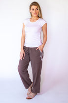 Surya Australia Ethical Cotton 'Dani' Pants made in Nepal - Taupe