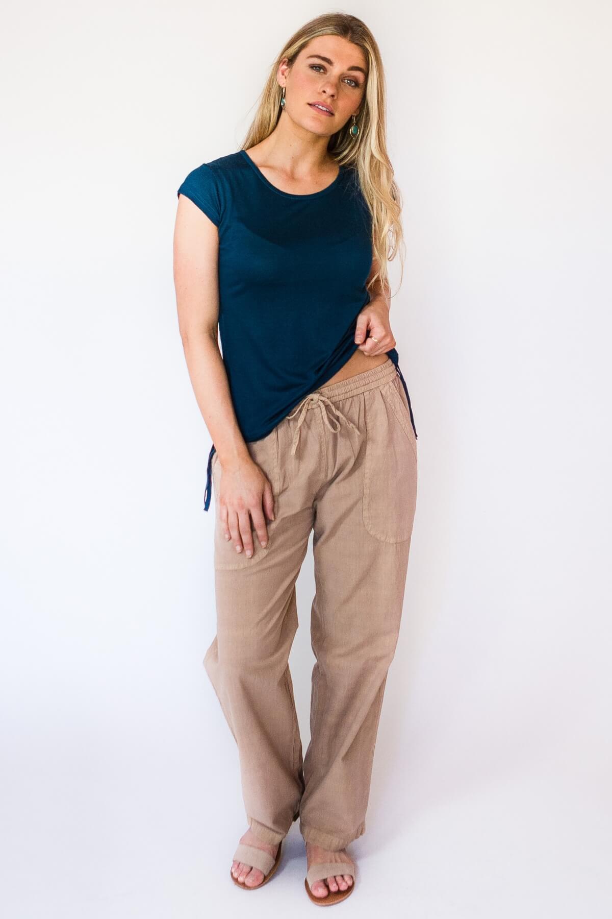 Surya Australia Ethical Cotton Everyday Pants from Nepal - Sand