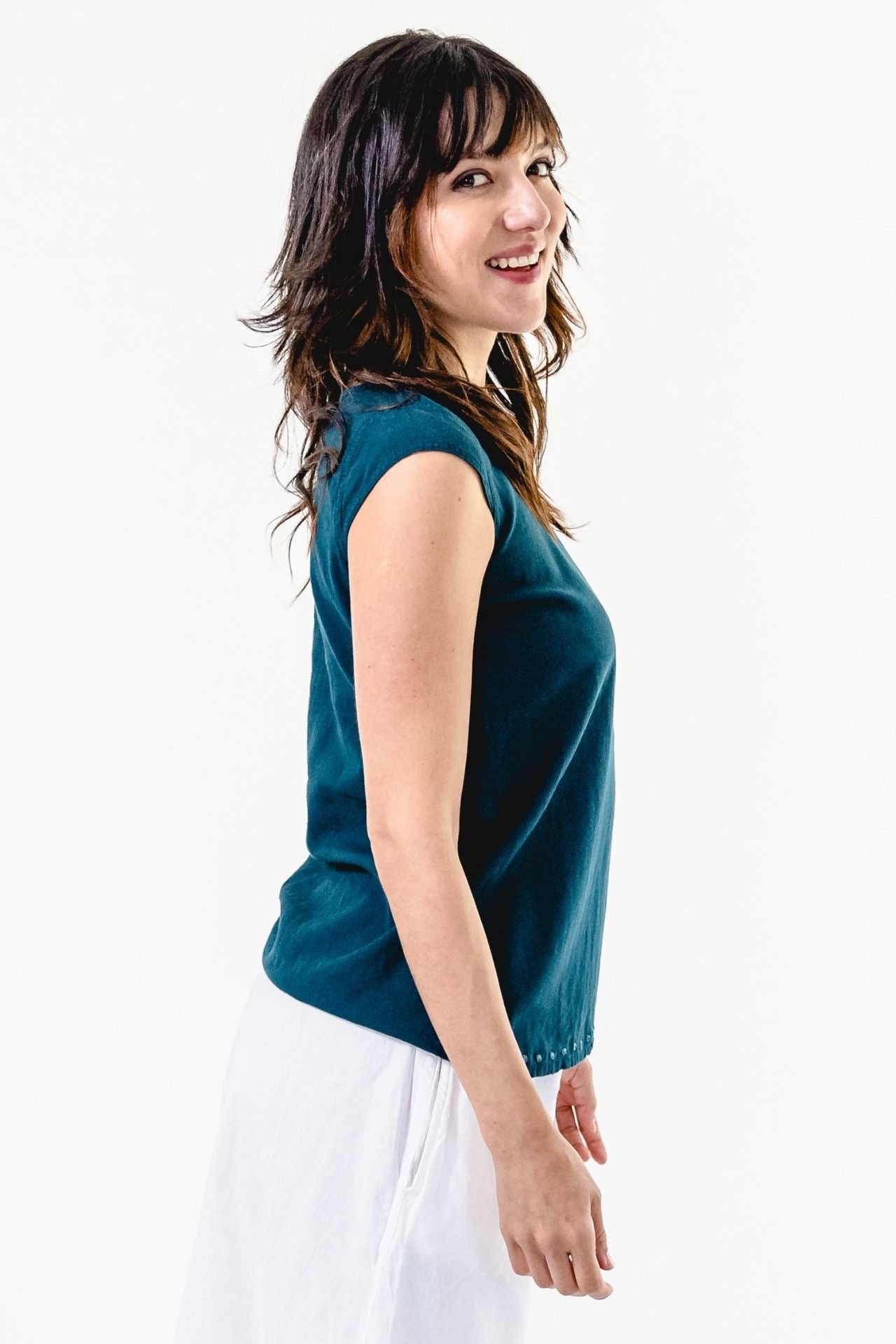 Surya Ethical Cotton 'Dali Top' made in Nepal - Turquoise