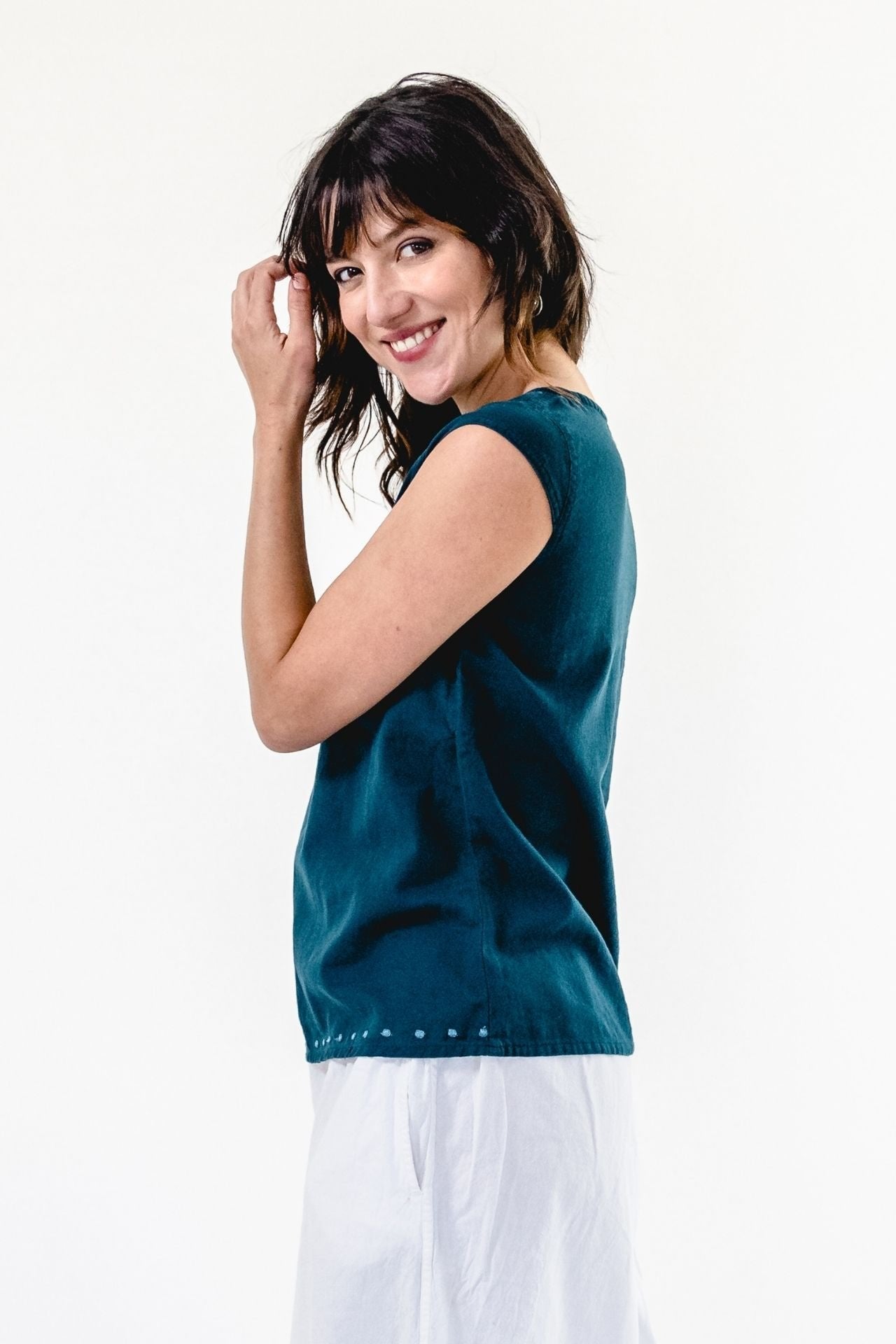 Surya Ethical Cotton 'Dali Top' made in Nepal - Turquoise