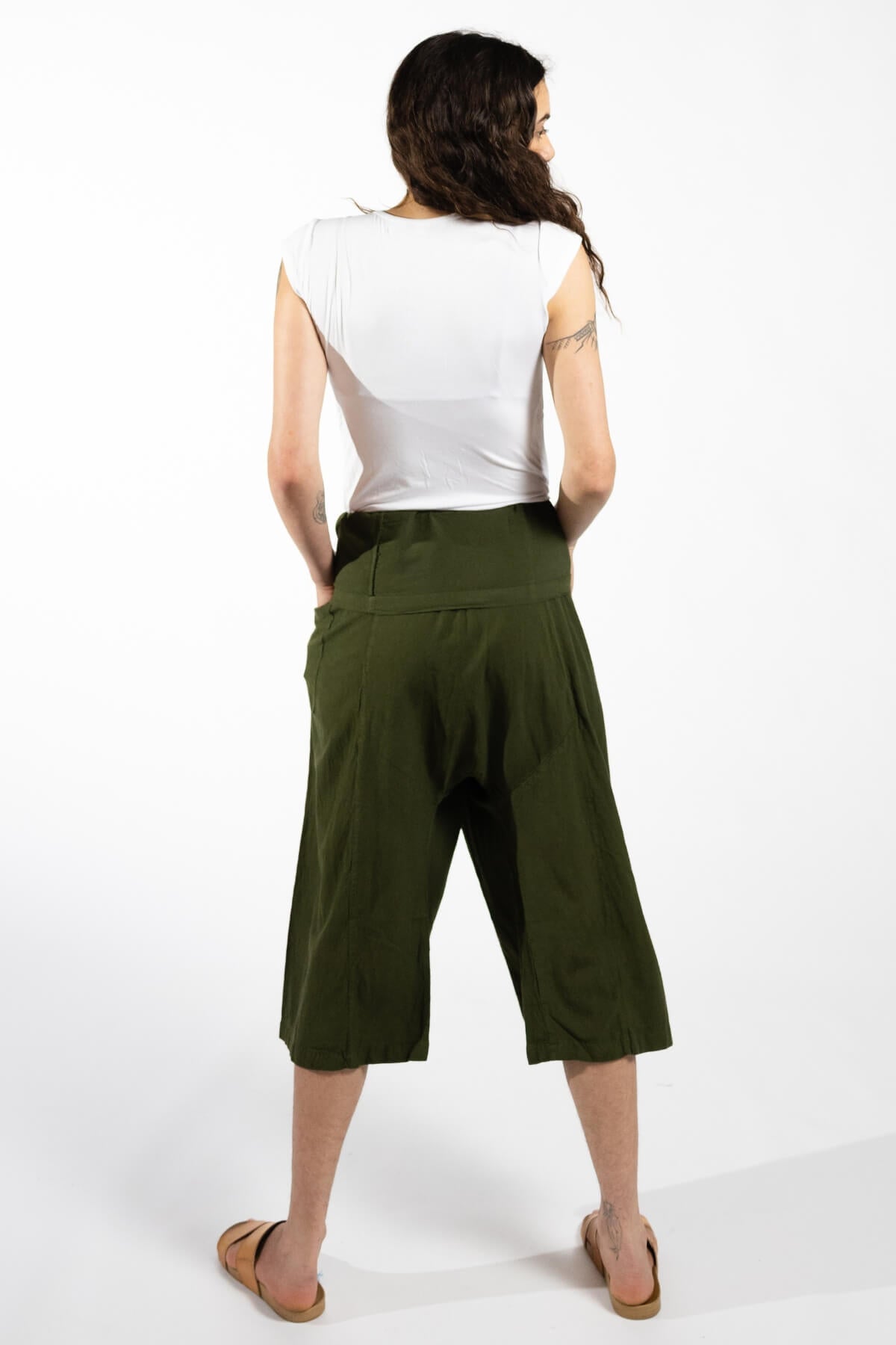 Surya Australia Short Fisherman Pants made in Nepal - Green