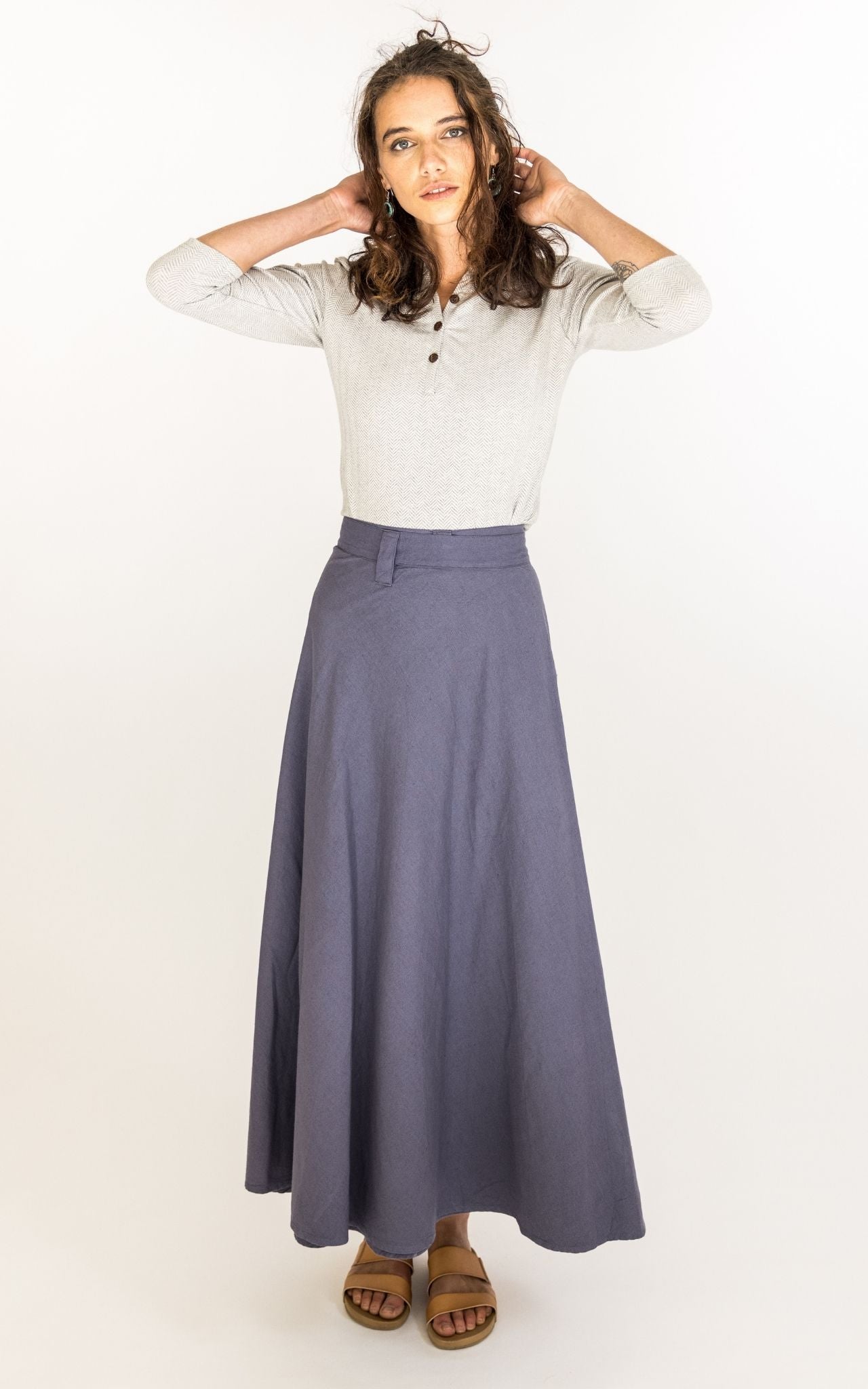 Maxi wrap skirt gray hotsell