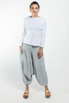 Surya Australia Ethical Cotton Low Crotch Pants made in Nepal - Grey