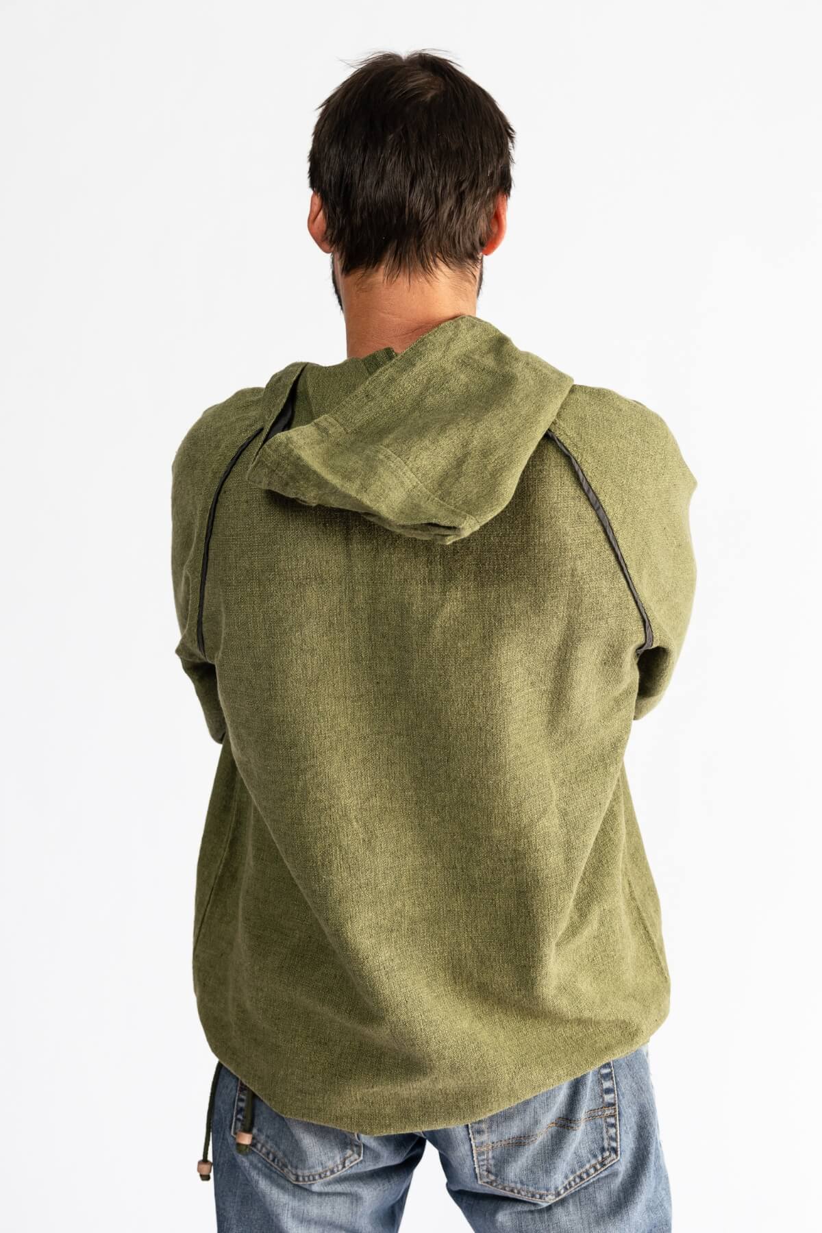 Surya Australia Ethical Thick Cotton Hoodie made in Nepal - Green