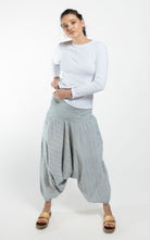 Surya Australia Ethical Cotton Low Crotch Harem Style Pants made in Nepal - Grey
