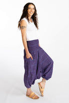 Surya Australia Ethical Cotton Low Crotch Pants - Striped Purple