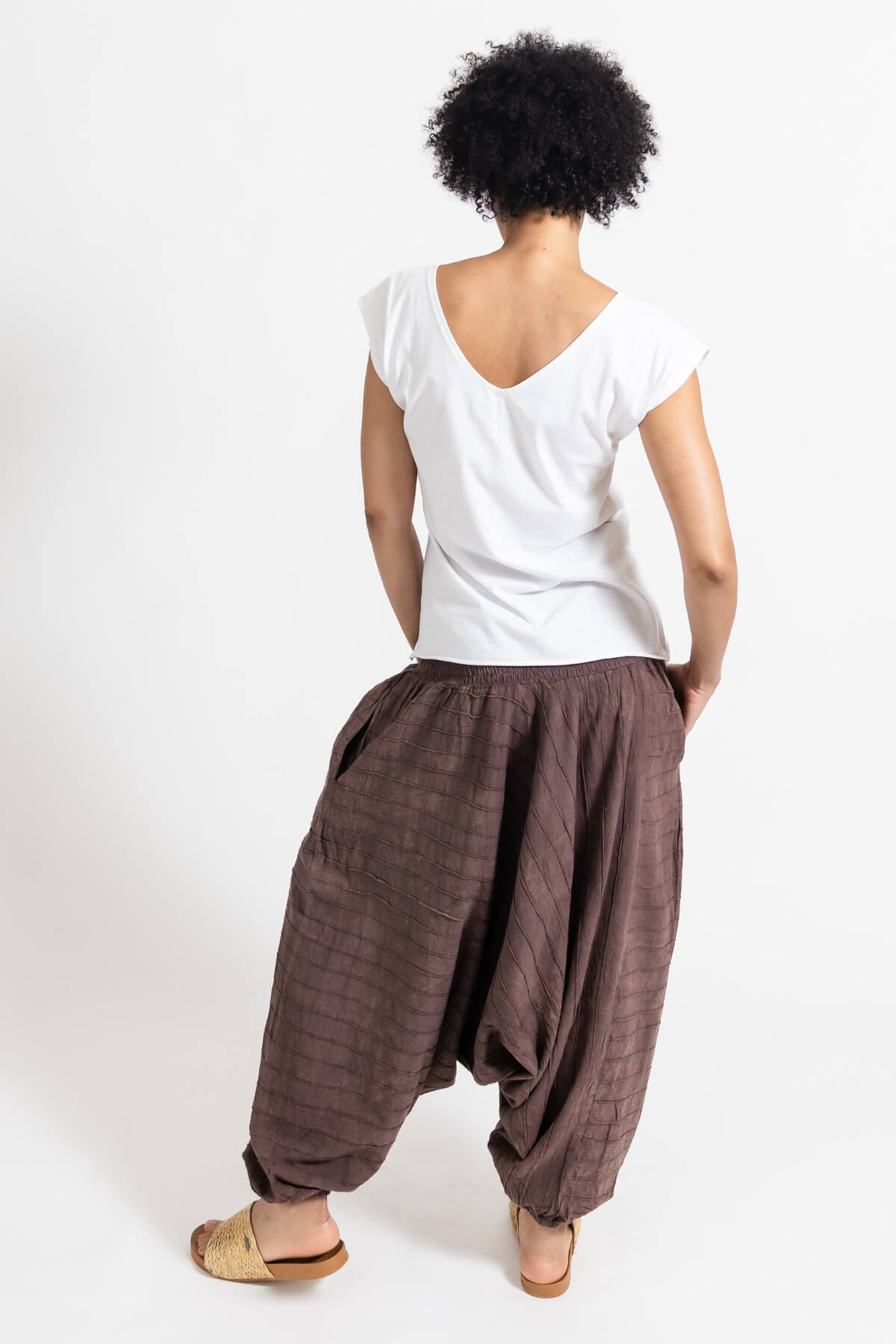 Surya Australia Ethical Cotton Low Crotch Pants made in Nepal - Chocolate