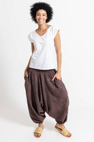 Surya Australia Ethical Cotton Low Crotch Pants made in Nepal - Chocolate