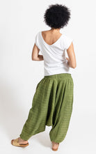 Surya Australia Ethical Cotton Low Crotch Pintuck' Pants from Nepal - Green