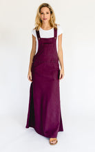 Surya Australia Ethical Cotton Overall Maxi Dress from Nepal - Wine