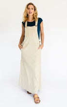 Surya Australia Ethical Cotton Overall Maxi Dress from Nepal - Oatmeal