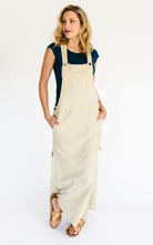 Surya Australia Ethical Cotton Overall Maxi Dress from Nepal - Oatmeal