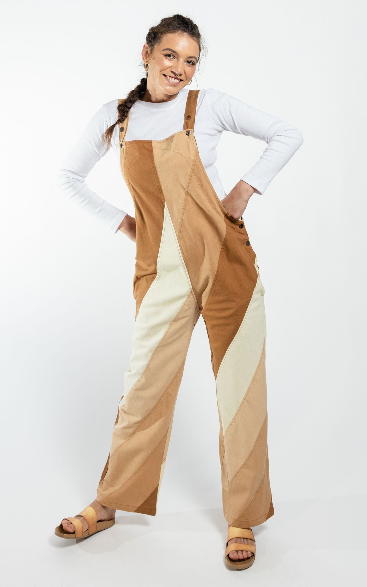 Surya Australia Ethical Cotton Freya Overalls made in Nepal - Tan