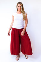 Surya Australia Ethical Cotton Palazzo Pants from Nepal - Rust