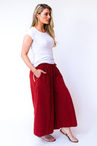 Surya Australia Ethical Cotton Palazzo Pants from Nepal - Rust