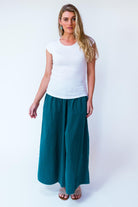 Surya Australia Ethical Cotton Palazzo Pants made in Nepal - Turquoise