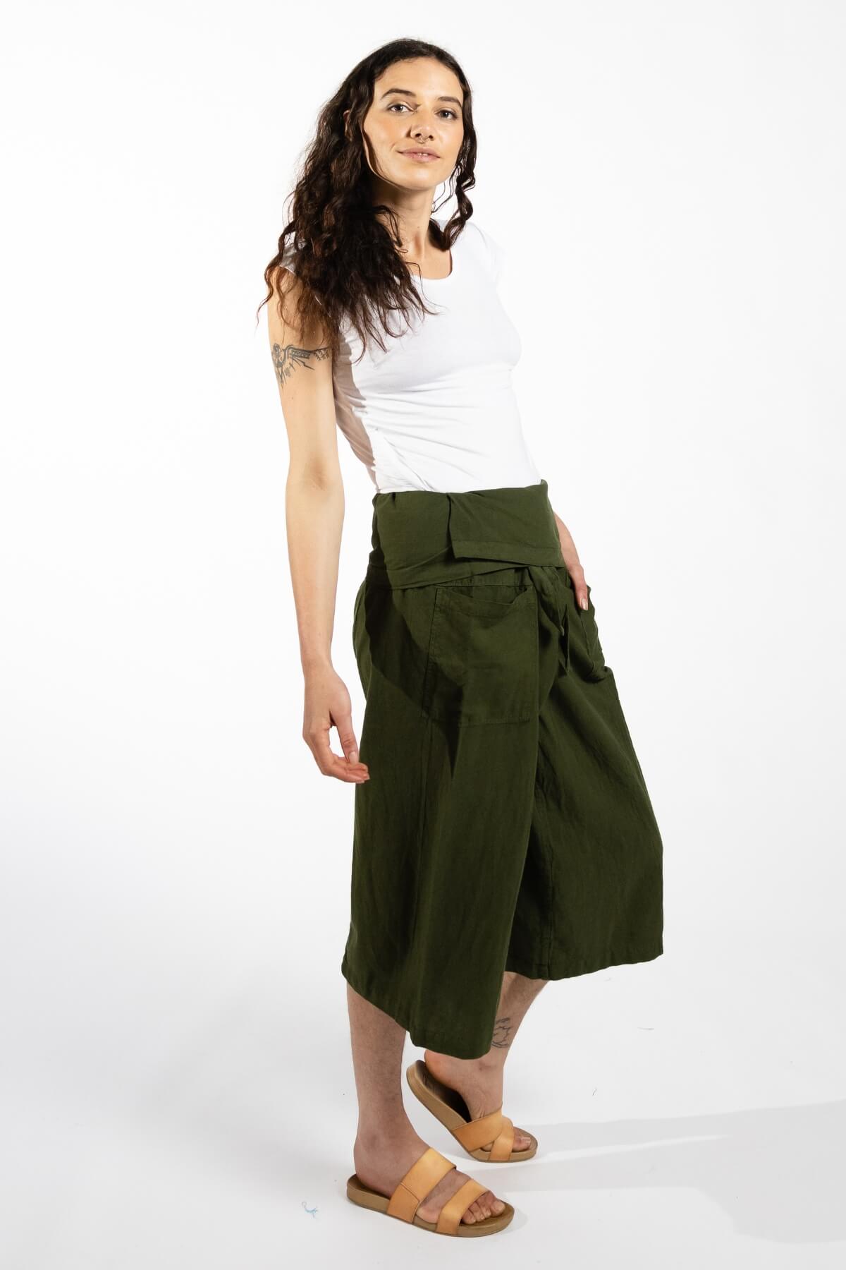 Surya Australia Short Fisherman Pants made in Nepal - Green