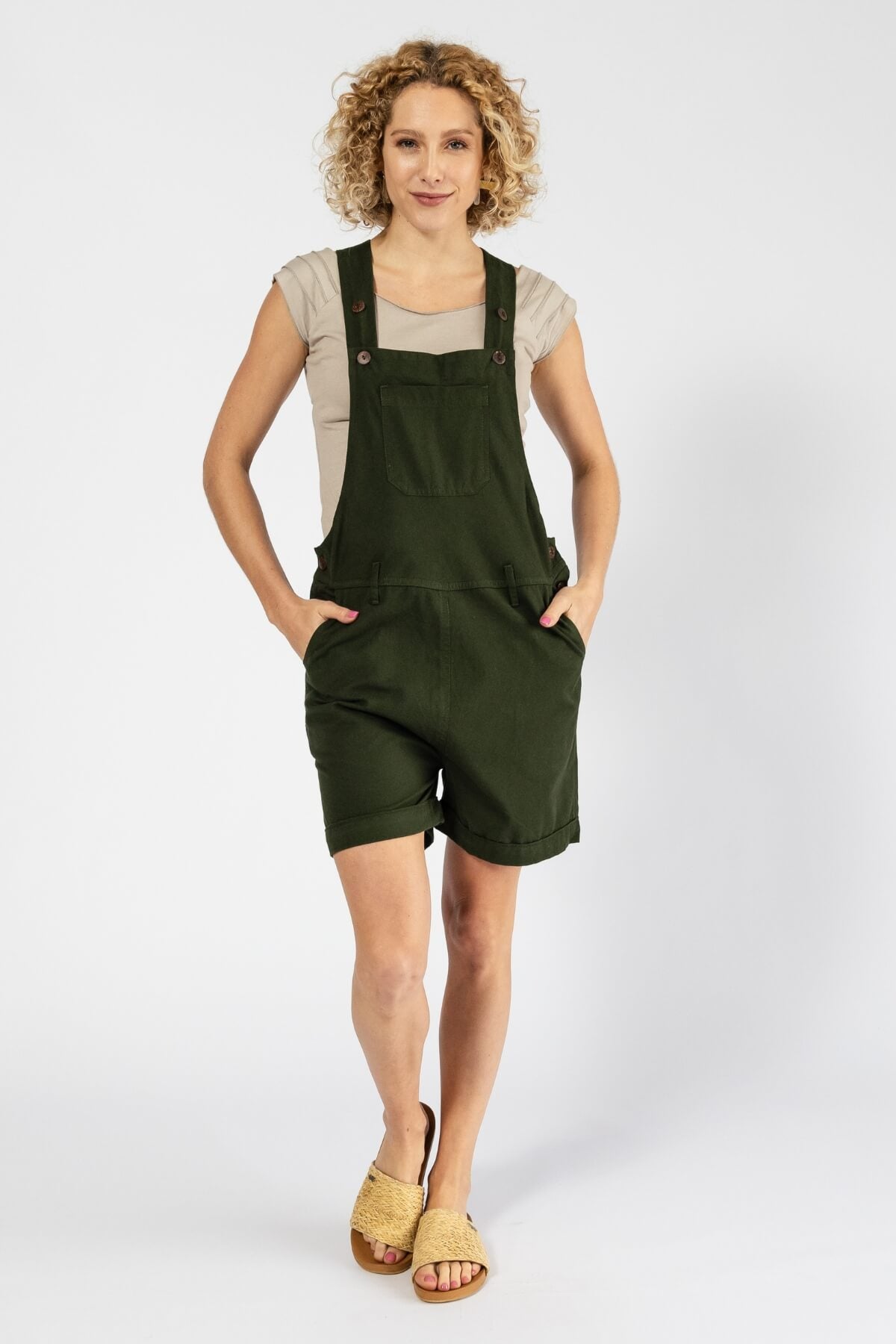 Surya Cotton Short Overalls (Dungarees) made in Nepal - Green