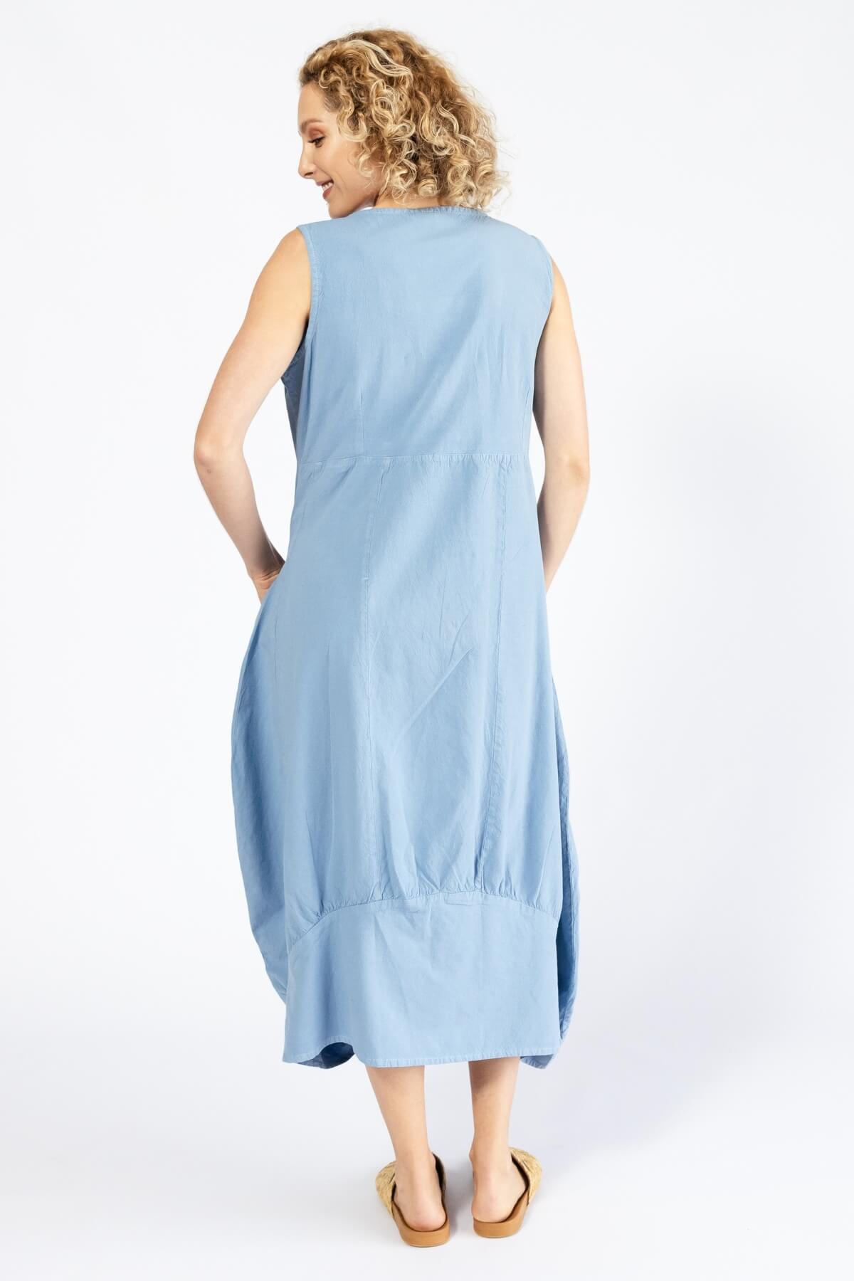 Surya Woven Cotton 'Maya' Dress - Sky Blue