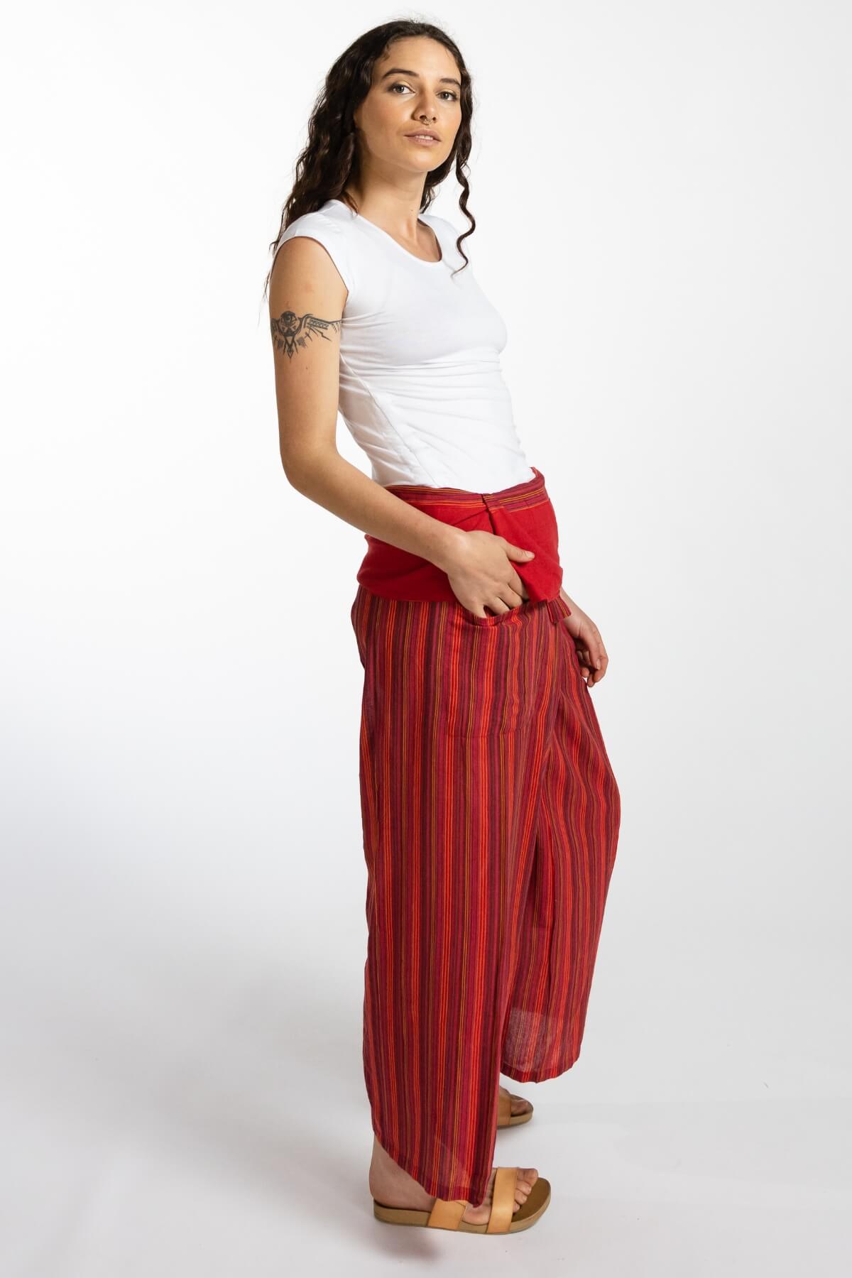 Surya Australia Ethical Cotton Thai Fisherman Pants - Red