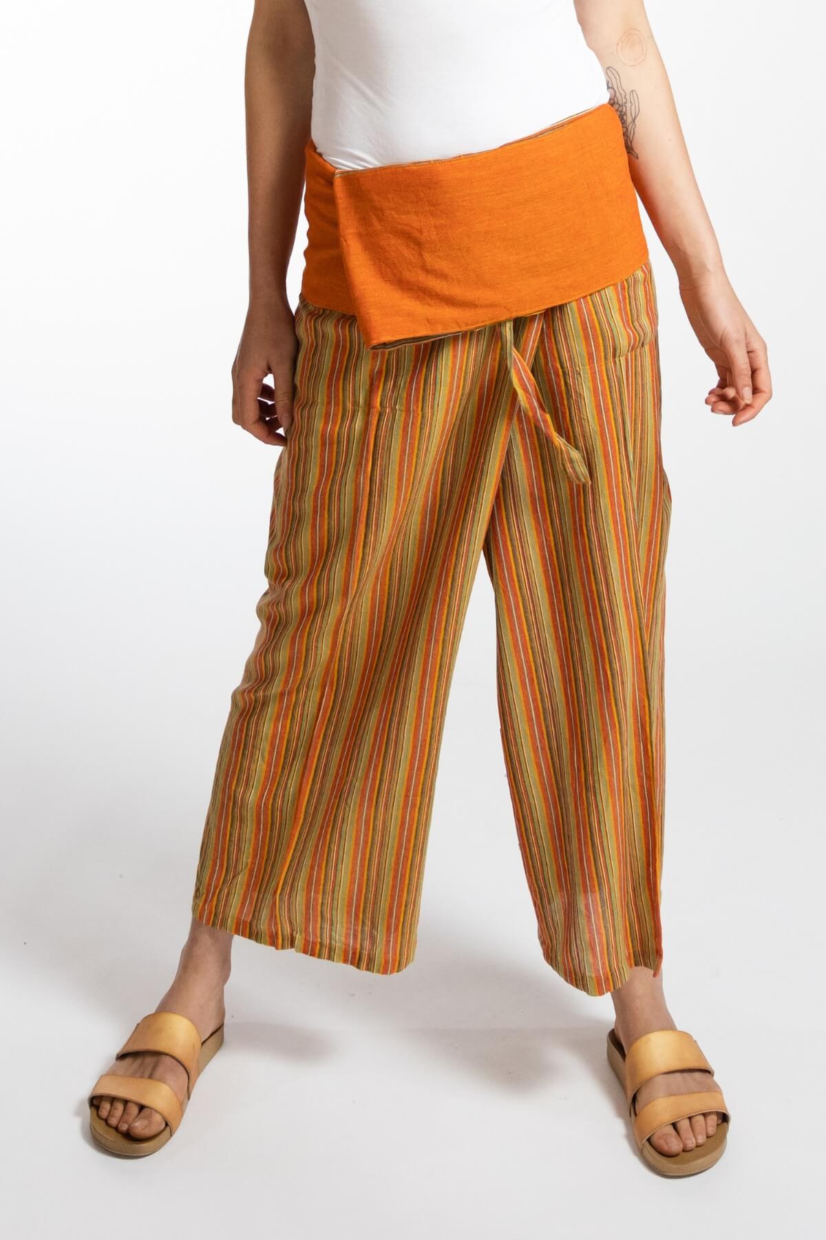 Surya Australia Ethical Cotton Thai Fisherman Pants - Orange