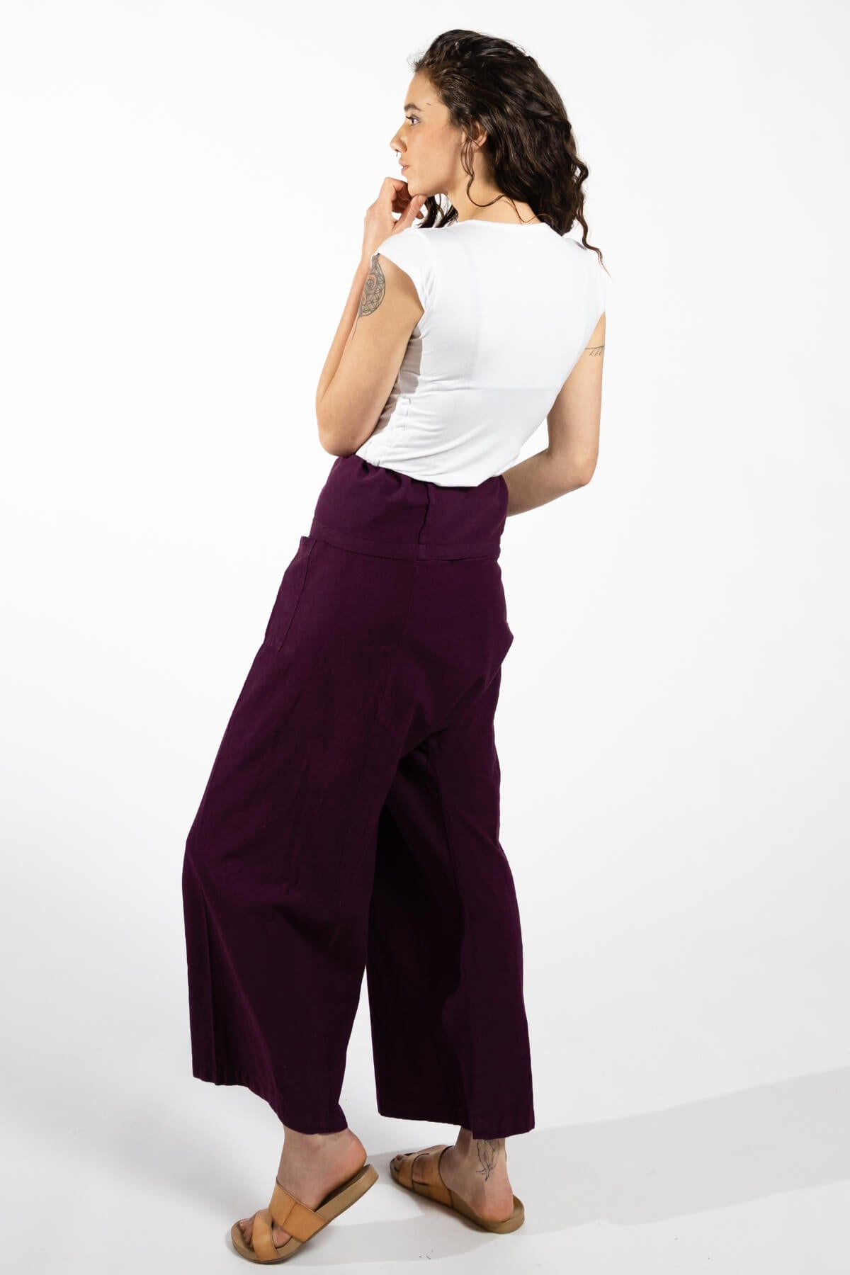 Surya Australia Cotton Thai Fisherman Pants made in Nepal - Wine