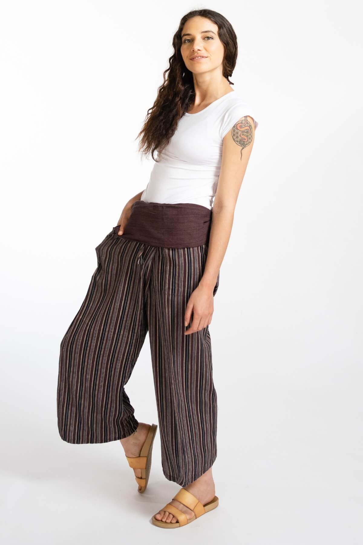 Surya Australia Ethical Cotton Thai Fisherman Pants - Chocolate