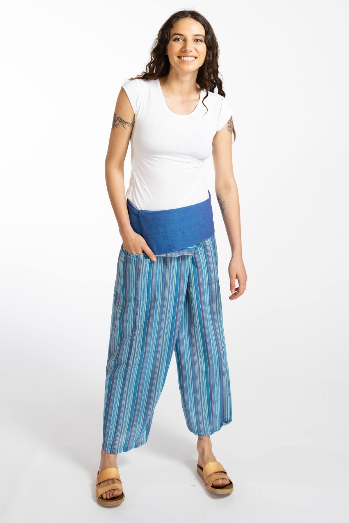 Surya Australia Ethical Cotton Thai Fisherman Pants - Turquoise