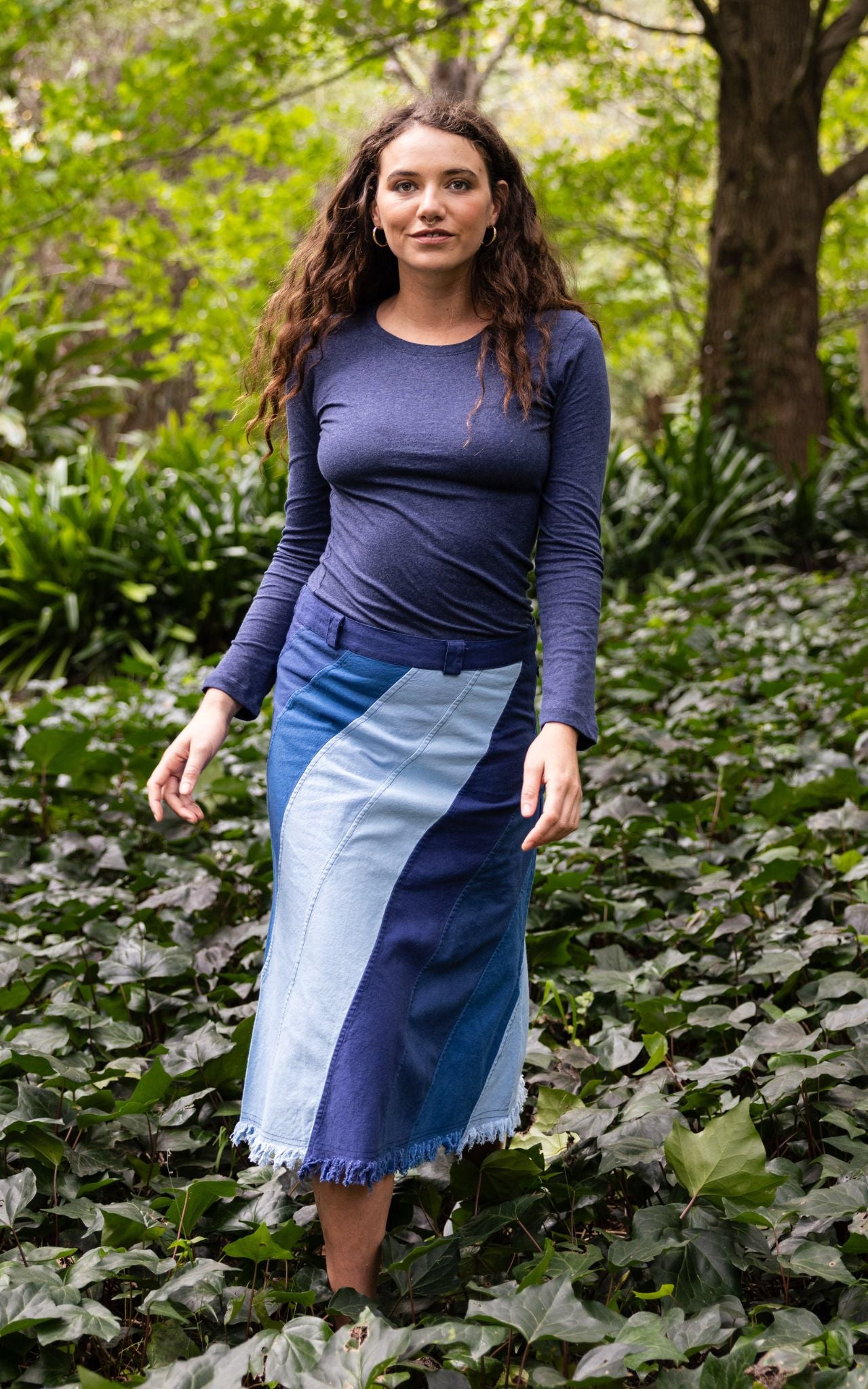 Surya Australia Cotton 'Freya' Skirt made in Nepal - Blue