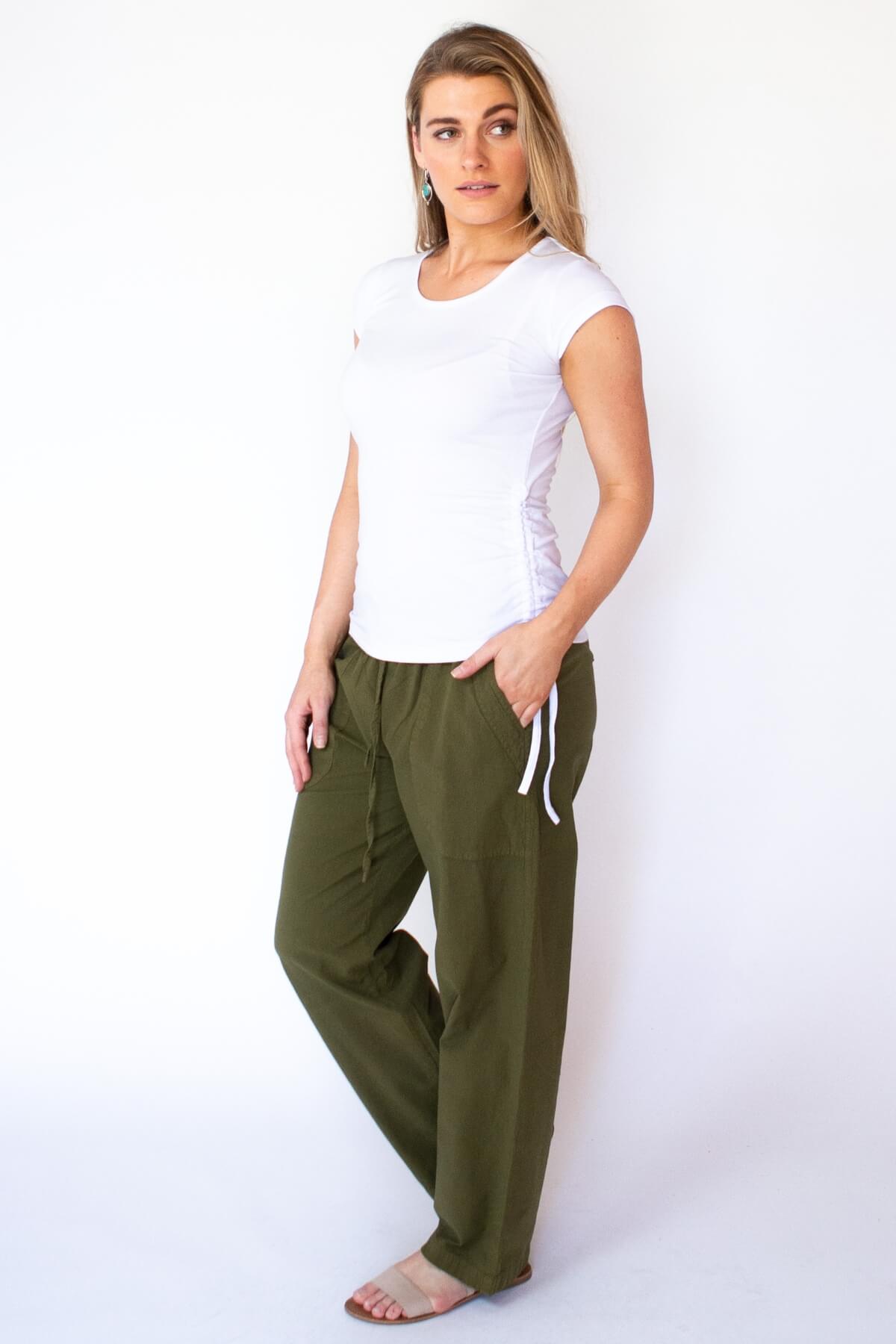 Surya Australia Ethical Cotton Loose Pants from Nepal - Green