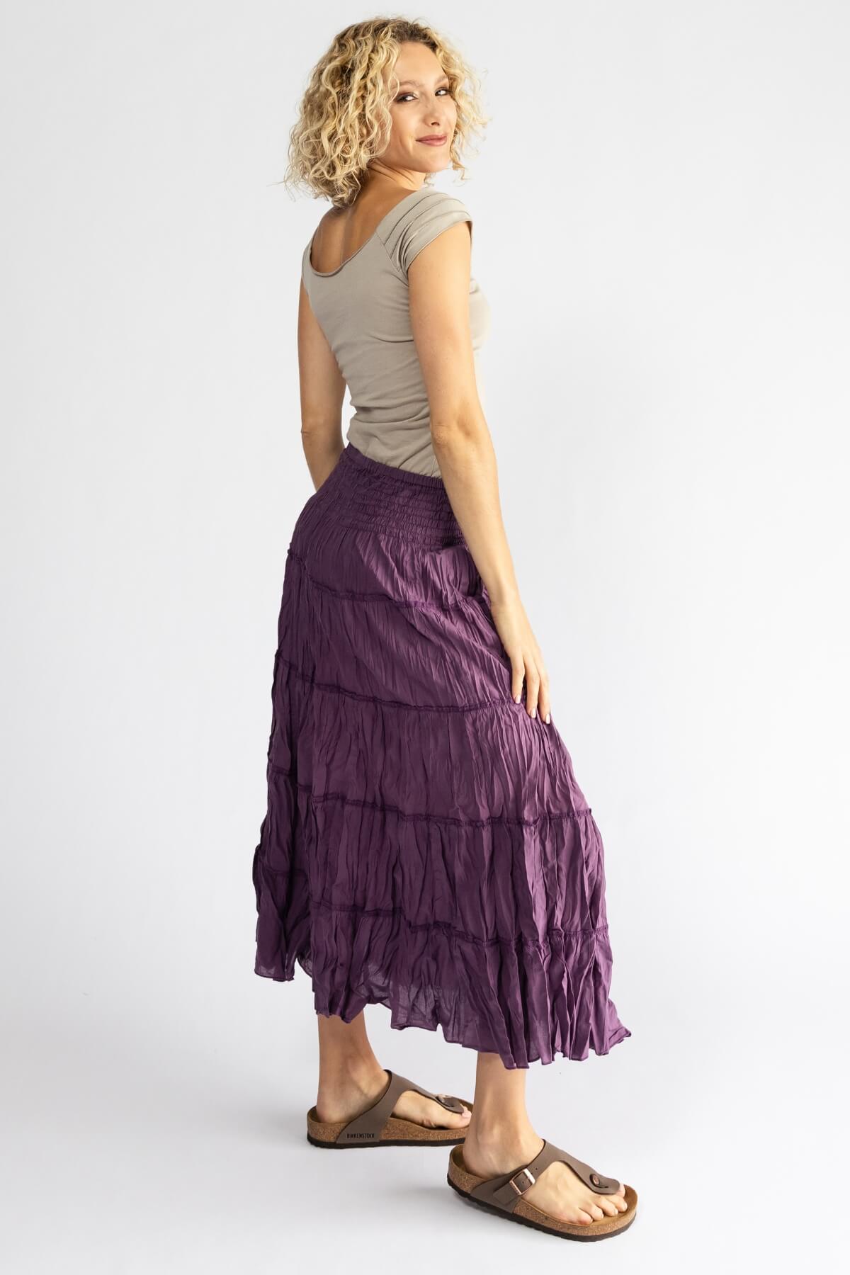 Surya Australia Ethical Cotton 'Franti' Skirt made in Nepal - Lilac