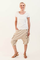 Surya Australia Ethical Cotton Drop Crotch Shorts made in Nepal - Oatmeal