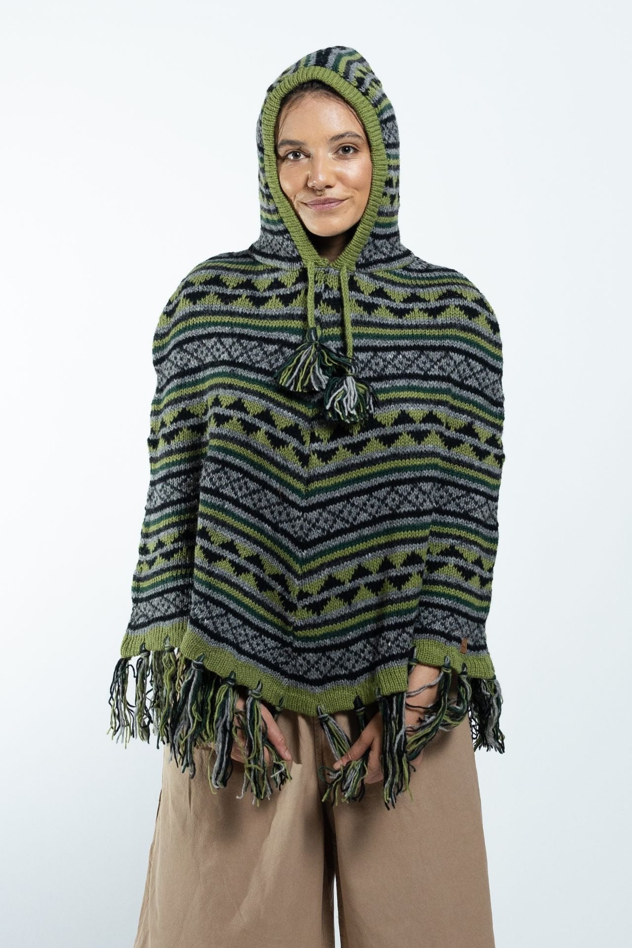 Wool Poncho Handmade in Nepal Surya