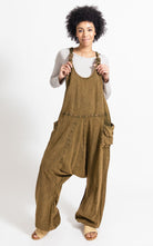 Surya Australia Ethical Cotton 'Bahini' Overalls made in Nepal - Khaki