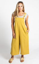 Surya Australia Ethical Cotton Loose Baggy 'Juanita' Overalls from Nepal - Mustard