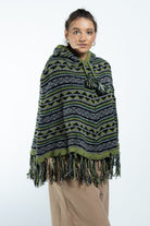 Surya Australia Ethical Wool Poncho made in Nepal - Green