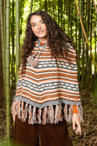 Surya Australia Ethical Wool Poncho made in Nepal - Burnt Orange