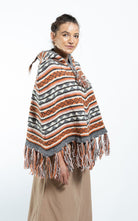 Surya Australia Ethical Wool Poncho made in Nepal - Burnt Orange