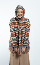 Surya Australia Ethical Wool Poncho made in Nepal - Burnt Orange