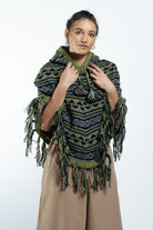 Surya Australia Ethical Wool Poncho made in Nepal - Green