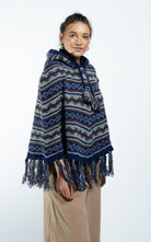 Surya Australia Ethical Wool Poncho made in Nepal - Blue