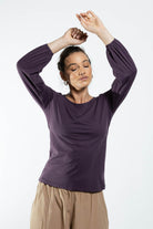 Surya The Label Ethical Organic Cotton 'Zoé' Top made in Nepal - Eggplant