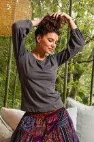 Surya The Label Ethical Organic Cotton 'Zoé' Top made in Nepal - Dusty Grey