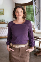 Surya The Label Ethical Organic Cotton 'Zoé' Top made in Nepal - Eggplant