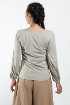 Surya The Label Ethical Organic Cotton 'Zoé' Top made in Nepal - Oyster