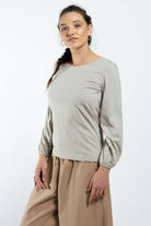 Surya The Label Ethical Organic Cotton 'Zoé' Top made in Nepal - Oyster