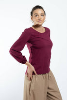 Surya The Label Ethical Organic Cotton 'Zoé' Top made in Nepal - Berry