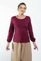 Surya The Label Ethical Organic Cotton 'Zoé' Top made in Nepal - Berry