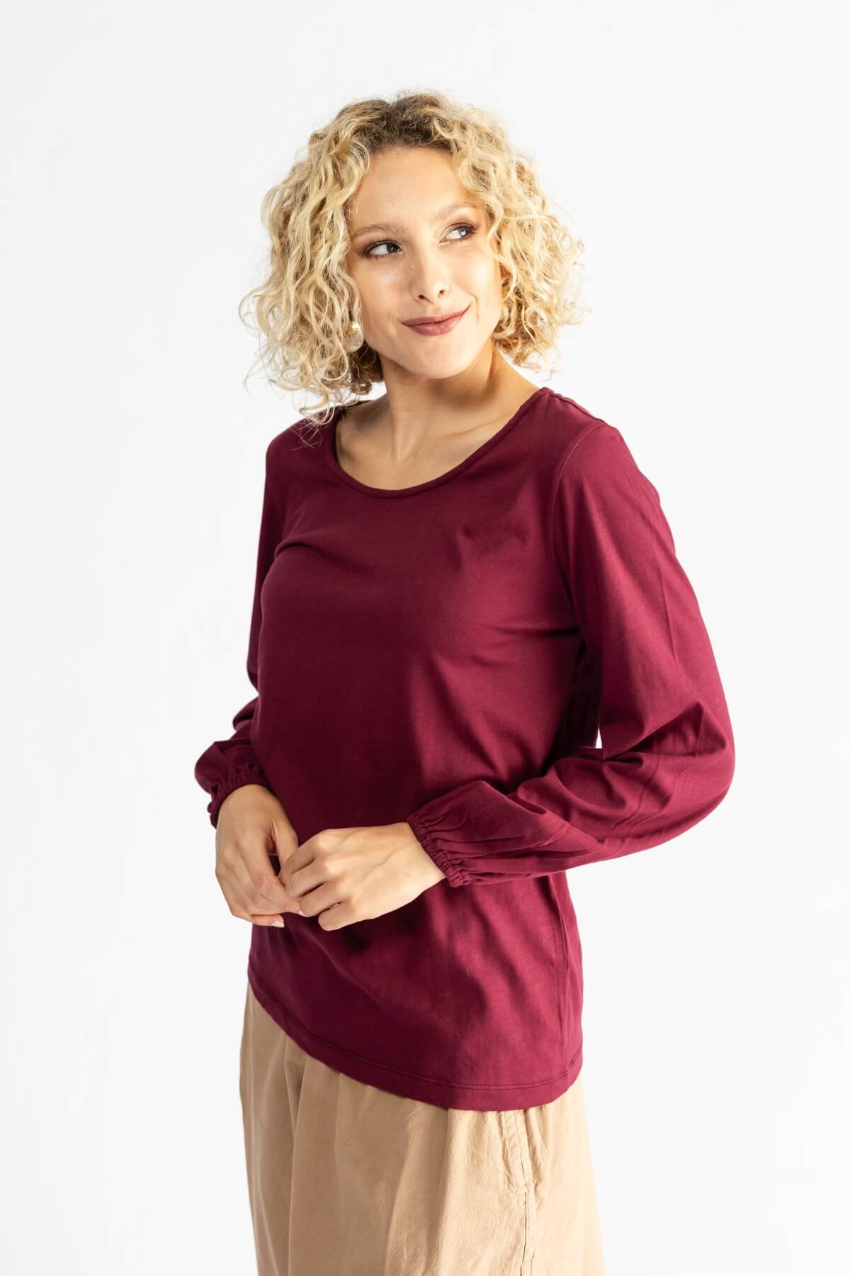 Surya The Label Ethical Organic Cotton 'Zoé' Top made in Nepal - Berry